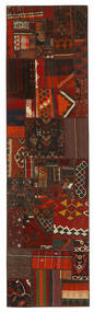 82X303 Kilim Patchwork Rug Modern Runner
 Black/Dark Red (Wool, Persia/Iran)