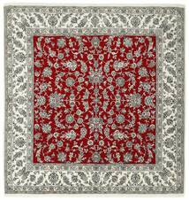  Orientalischer Nain Teppich 288X300 Quadratisch Dunkelgrün/Dunkelrot Großer Wolle, Persien