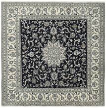絨毯 ナイン 290X295 正方形 ブラック/グリーン 大きな (ウール, ペルシャ)