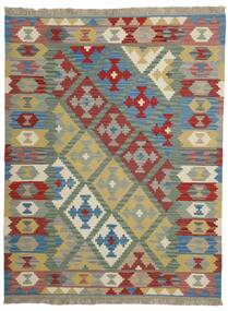 絨毯 キリム 157X200 ダークグリーン/茶色 (ウール, ペルシャ)