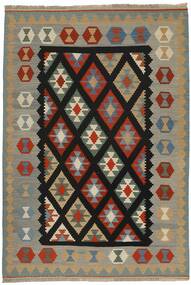  Oriental Kilim Rug 201X305 Black/Brown Wool, Persia