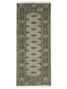 79X189 絨毯 オリエンタル パキスタン ブハラ 3Ply 廊下 カーペット グリーン/ブラック (ウール, パキスタン) Carpetvista