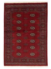 絨毯 オリエンタル パキスタン ブハラ 3Ply 138X197 ブラック/ダークレッド (ウール, パキスタン)