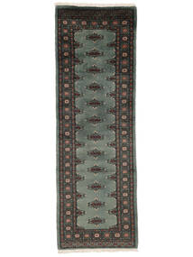 Pakistan Buchara 2Ply Teppich 63X189 Läufer Schwarz/Dunkelgrün Wolle, Pakistan Carpetvista