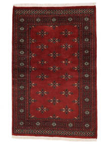 95X146 絨毯 オリエンタル パキスタン ブハラ 2Ply ブラック/ダークレッド (ウール, パキスタン) Carpetvista