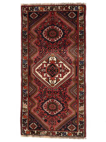  Persischer Ghashghai Teppich 75X152 Schwarz/Dunkelrot (Wolle, Persien/Iran)