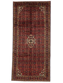  Persischer Hosseinabad Teppich 154X321 Läufer Schwarz/Dunkelrot (Wolle, Persien/Iran)