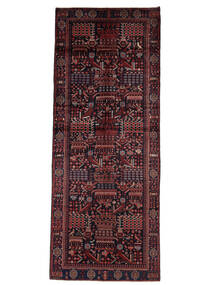  Orientalischer Nahavand Teppich 155X314 Läufer Schwarz/Dunkelrot Wolle, Persien/Iran Carpetvista