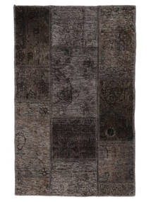 60X90 Patchwork Teppich Moderner Schwarz/Braun (Wolle, Persien/Iran) Carpetvista