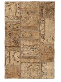  Persischer Patchwork Teppich 60X90 Braun/Orange (Wolle, Persien/Iran)