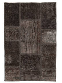 60X90 Patchwork Teppich Moderner Schwarz/Braun (Wolle, Persien/Iran) Carpetvista