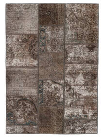Patchwork Teppe 105X151 Brun/Svart Ull, Persia/Iran Carpetvista