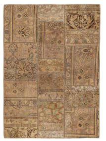 108X150 Patchwork Teppich Moderner Braun (Wolle, Persien/Iran) Carpetvista