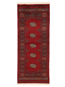 75X186 Pakistan Bokhara 2Ply Orientalisk Hallmatta Mörkröd/Svart (Ull, Pakistan) Carpetvista