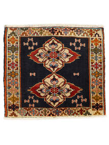  Orientalischer Ghashghai Teppich 51X58 Quadratisch Schwarz/Dunkelrot Wolle, Persien/Iran Carpetvista