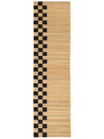 Chess Line Jute 80X300 Small Light Brown/Black Runner Jute Rug