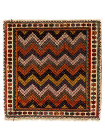 絨毯 オリエンタル カシュガイ 61X62 正方形 ブラック/ダークレッド (ウール, ペルシャ/イラン)