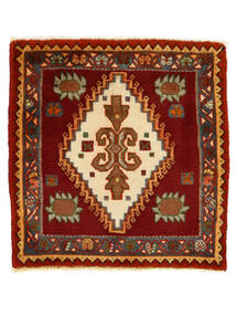 絨毯 オリエンタル カシュガイ 55X56 正方形 ダークレッド/ブラック (ウール, ペルシャ/イラン)