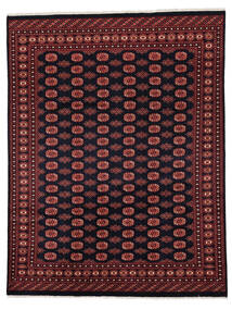 241X310 絨毯 オリエンタル パキスタン ブハラ 2Ply ブラック/ダークレッド (ウール, パキスタン) Carpetvista