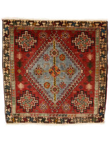 絨毯 ペルシャ カシュガイ 67X67 正方形 茶色/ブラック (ウール, ペルシャ/イラン)