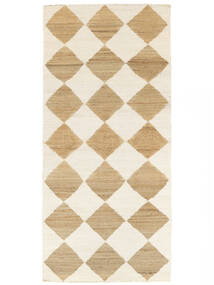  90X210 Romboz Jute Light Brown/Natural White Runner Rug Small