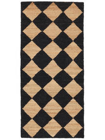  90X210 Romboz Jute Light Brown/Black Runner Rug
 Small