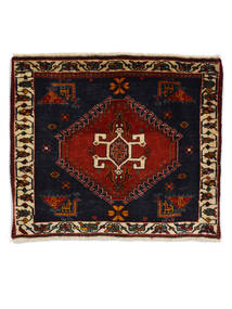  Orientalischer Ghashghai Teppich 56X66 Quadratisch Schwarz/Dunkelrot Wolle, Persien/Iran Carpetvista