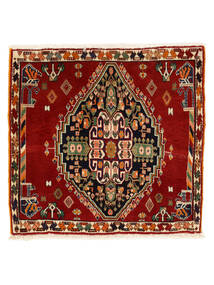 67X70 Tappeto Orientale Ghashghai Quadrato Rosso Scuro/Nero (Lana, Persia/Iran) Carpetvista