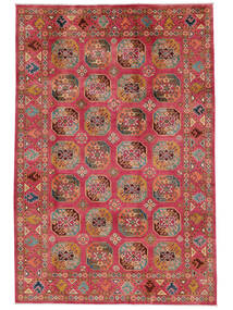 Kazak Fine Teppich 199X297 Dunkelrot/Braun Wolle, Afghanistan Carpetvista