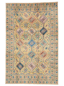 Tapete Oriental Kazak Fine 201X308 Laranja/Castanho (Lã, Afeganistão)