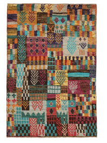 89X133 絨毯 Moroccan Berber - Afghanistan モダン ダークレッド/ブラック (ウール, アフガニスタン) Carpetvista