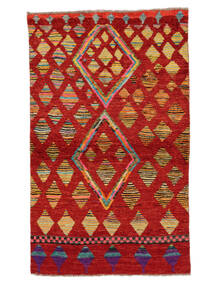 絨毯 Moroccan Berber - Afghanistan 92X149 ダークレッド/オレンジ (ウール, アフガニスタン)