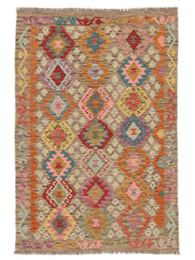 絨毯 キリム アフガン オールド スタイル 122X182 茶色/レッド (ウール, アフガニスタン)