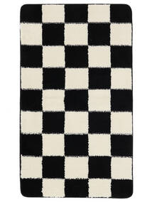  67X117 洗える 小 Luca Chess 絨毯 - ブラック/オフホワイト