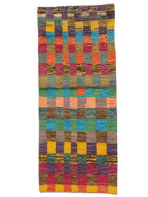  Moroccan Berber - Afghanistan 85X201 Wool Rug Dark Red/Dark Green Small Carpetvista