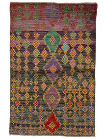  Moroccan Berber - Afghanistan 95X148 Wol Vloerkleed Zwart/Donkerrood Klein Carpetvista