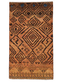絨毯 Moroccan Berber - Afghanistan 80X144 茶色/ブラック (ウール, アフガニスタン)