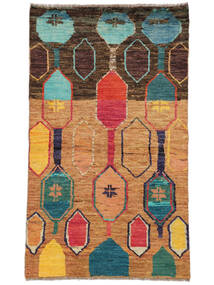 Moroccan Berber - Afghanistan Teppich 86X148 Schwarz/Braun Wolle, Afghanistan Carpetvista
