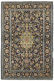 絨毯 ペルシャ カシャン 145X221 ブラック/ダークイエロー (ウール, ペルシャ/イラン)