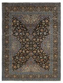 絨毯 ペルシャ カシャン 294X396 ブラック/茶色 大きな (ウール, ペルシャ/イラン)