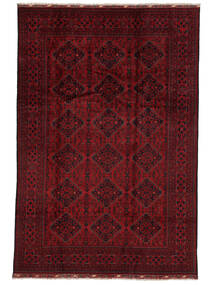  Orientalischer Kunduz Teppich 199X292 Schwarz/Dunkelrot Wolle, Afghanistan Carpetvista