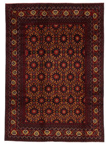 197X276 絨毯 オリエンタル Kunduz ブラック/ダークレッド (ウール, アフガニスタン) Carpetvista