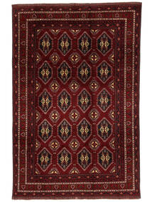  Orientalischer Kunduz Teppich 200X301 Schwarz/Dunkelrot Wolle, Afghanistan Carpetvista