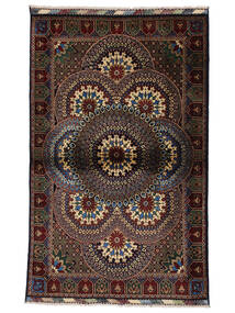 94X149 絨毯 オリエンタル Kunduz ブラック/茶色 (ウール, アフガニスタン) Carpetvista