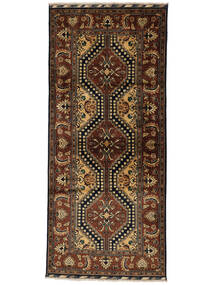 絨毯 オリエンタル Kunduz 86X196 廊下 カーペット ブラック/茶色 (ウール, アフガニスタン)