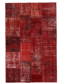 140X200 Patchwork Rug Modern Dark Red/Black (Wool, Turkey) Carpetvista