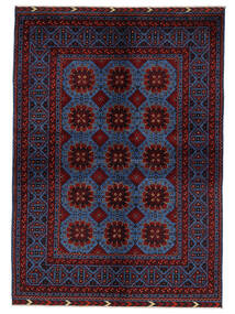 144X197 러그 오리엔탈 Kunduz 검정색/어두운 파란색 (울, 아프가니스탄) Carpetvista