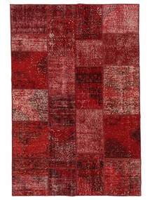  Patchwork - Turkiet 140X200 Vintage Tapete Lã Vermelho Escuro/Preto Pequeno Carpetvista