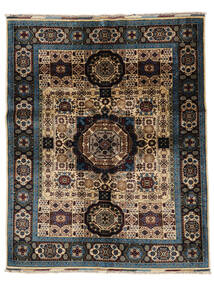 絨毯 Kunduz 150X187 ブラック/茶色 (ウール, アフガニスタン)