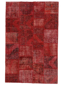 198X301 Alfombra Patchwork - Turkiet Moderna Rojo Oscuro/Negro (Lana, Turquía) Carpetvista